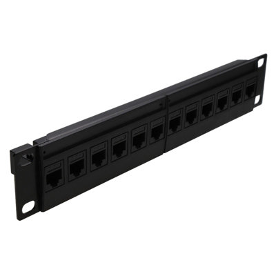 kenable Cat6 RJ45 10 inch Pass Through Keystone Patch Panel 12 Port ...