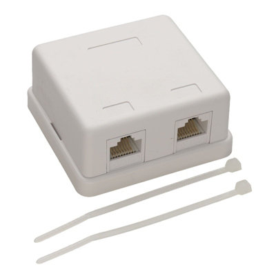 kenable CAT6 Surface Mount Socket Tool-less 2 Port