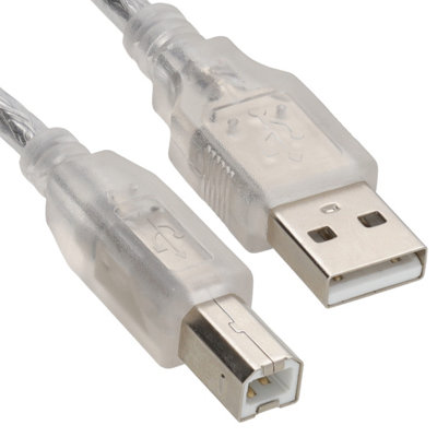 kenable CLEAR USB 2.0 Hi-Speed Printer Cable Lead A to B For 24AWG ...