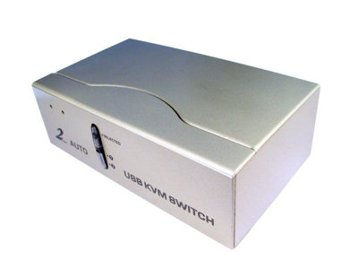 kenable Compact 2 Port USB KVM Switch SOHO With Cables 1 User 2 PCs ...