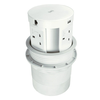 kenable Desk Power 4 Fused UK Sockets 2x USB 1x Ethernet HDMI Qi ...