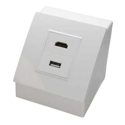 kenable Double Gang Desk Mount Angled Back Box for 85mm x 85mm ...