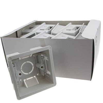 kenable Dry Lining Plasterboard Back Box Pattress Box 1 Gang 35mm (10 Pack)