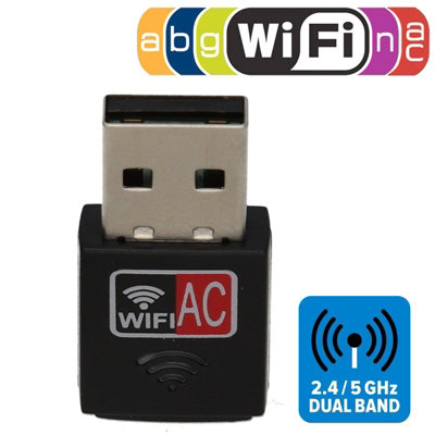 kenable Dual Band USB WIFI AC 600Mbps 5Ghz Laptop PC Wireless Network ...