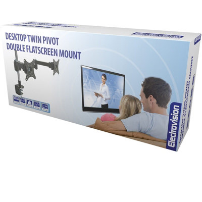 kenable Dual Monitor Desktop Mount Twin Tilt Pivot for Two Screens Office Desk upto 26 inch