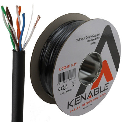 kenable External CAT5e Outdoor Stranded COPPER Ethernet Cable Reel UTP ...