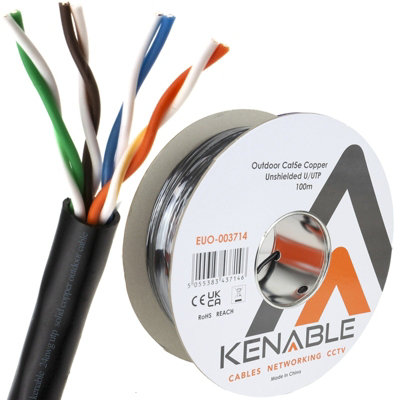 kenable External CAT5e Outdoor Use COPPER Ethernet Network Cable Reel ...