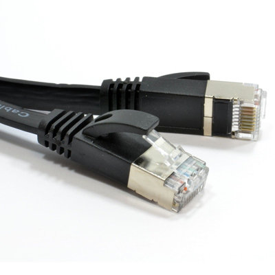 kenable FLAT CAT6A S STP Shielded 500MHz Ethernet LAN Cable RJ45 3m BLACK
