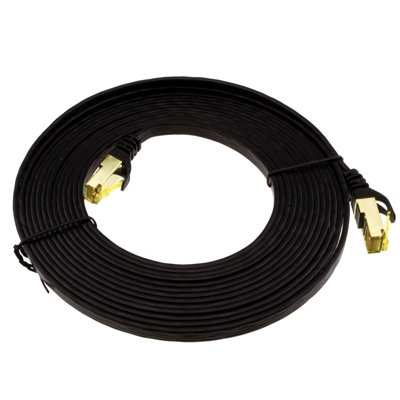 kenable FLAT CAT7 FTP Shielded 600MHz 10Gbps Ethernet LAN Cable RJ45 5m ...