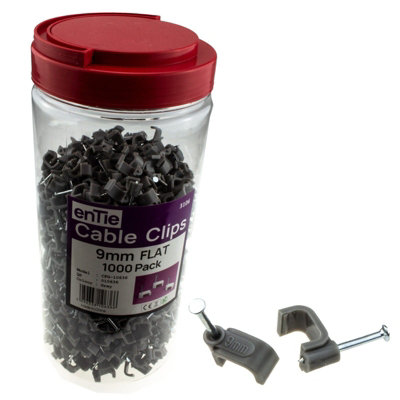 kenable FLAT Grey 9mm Cable Clips for 1.5mm2 Twin & Earth Cables ...