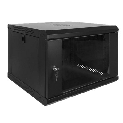 kenable FLAT PACK Wall Mounted Data Cabinet for 19 inch Rack 6U 550mm Black
