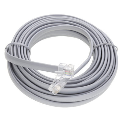 kenable FLAT RJ12 6P6C to RJ12 6P6C Cable Plug to Plug (RJ11 with 6 ...