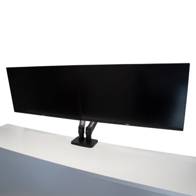 kenable Gas Sprung Dual Monitor Arm Bracket with Desktop Mount Fit Screens up to 32 Inch