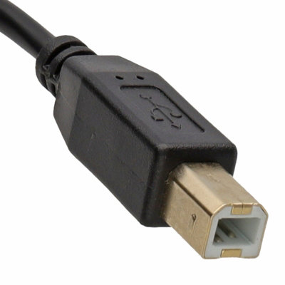 kenable GOLD 24AWG USB 2.0 High Speed Cable Printer Lead A to B BLACK 0.25m
