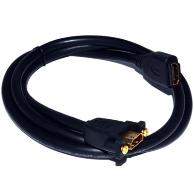 kenable HDMI 1.4 Panel Mount Socket Stub High Speed With Ethernet GOLD 1m