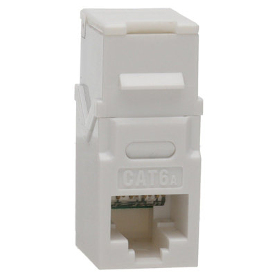 kenable Keystone Pass Through CAT6A 90 Degree RJ45 Coupler for UTP White
