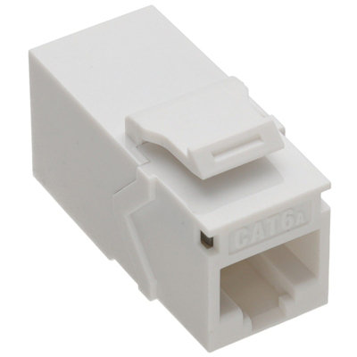 kenable Keystone Pass Through CAT6A 90 Degree RJ45 Coupler for UTP White