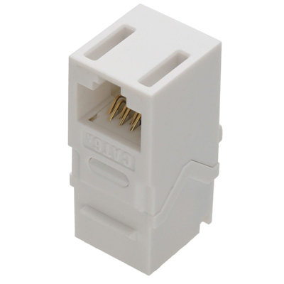 kenable Keystone Pass Through CAT6A 90 Degree RJ45 Coupler for UTP White