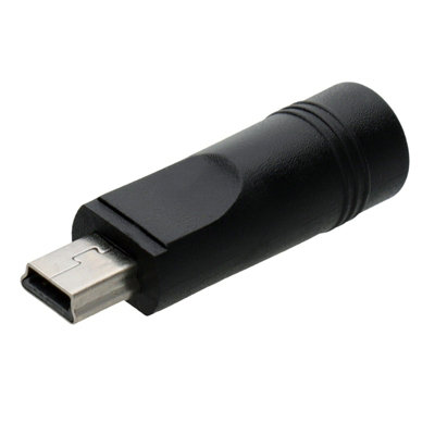 kenable Mini USB Plug to DC 2.1mm Jack Socket Power Adapter Black