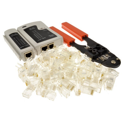 kenable Networking RJ45 RJ11 Tester with Crimper and 100 x RJ45 Ends ...