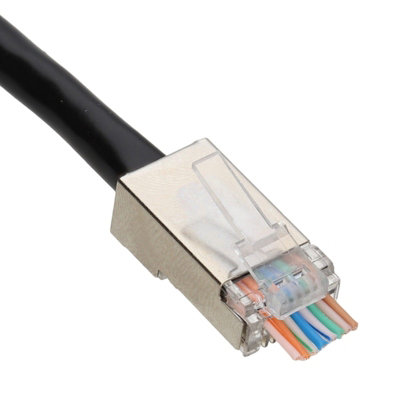 kenable Pass Through Shielded RJ45 Plugs Crimps for Cat5e Cat6 Ethernet ...