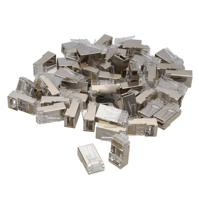 kenable Pass Through Shielded RJ45 Plugs Crimps for Cat5e Cat6 Ethernet ...