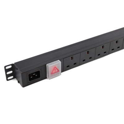 kenable PDU C20 IEC Inlet to UK Sockets 12 Way Power Distribution Unit ...