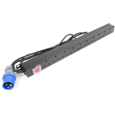 kenable PDU UK Sockets 10 Way to 16A Commando Power Distribution Unit ...