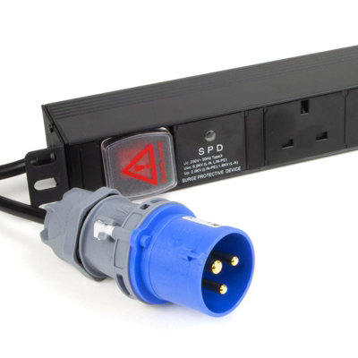 kenable PDU UK Sockets 6 Way to 16A Commando Power Distribution Unit ...