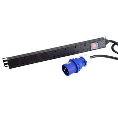 kenable PDU UK Sockets 8 Way with 32A Commando PluDistribution Unit ...