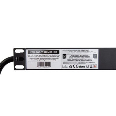 kenable PDU UK Sockets 8 Way with 32A Commando PluDistribution Unit ...