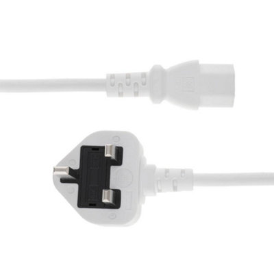 kenable Power Cord UK Plug to IEC Cable (PC Mains Lead) 1.00mm2 C13 5m ...