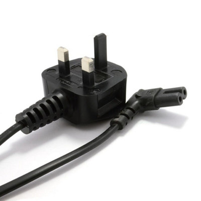 kenable Power Cord UK Plug to Right Angle Figure 8 Fig of 8 Lead Cable ...