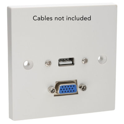kenable Pre Drilled Mounting Wall Faceplate for USB & SVGA Panel Stub White
