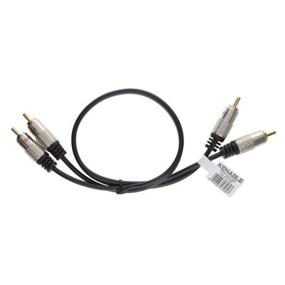 kenable Pro Audio Metal 2 x RCA Phono Plugs to Twin Plugs Cable Lead ...