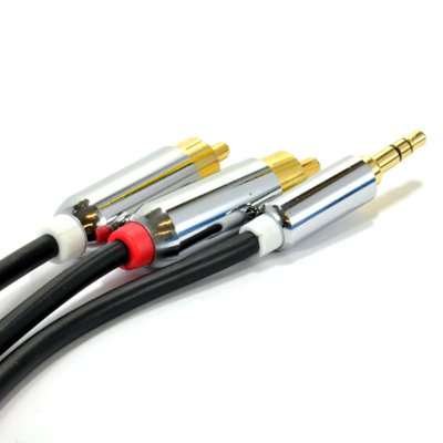 kenable PRO OFC 3.5mm Stereo Jack to 2 x RCA Phono Plugs Cable Gold 5m