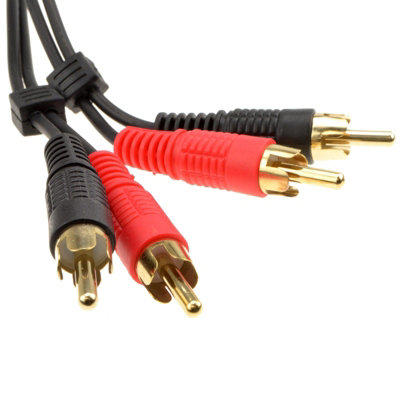 kenable RCA Phono Twin Plugs to Plugs Stereo Audio Cable Lead GOLD 1.2m