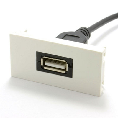 kenable Ready Made Faceplate Module USB 2.0 Type A Socket Panel Mount Stub