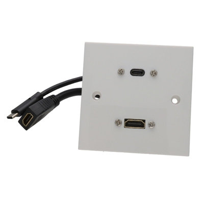 kenable Ready Made Faceplate USB 4.0 Type C and 8K 60Hz HDMI 2.1 with Tails
