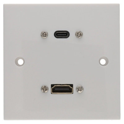 kenable Ready Made Faceplate USB 4.0 Type C and 8K 60Hz HDMI 2.1 with Tails