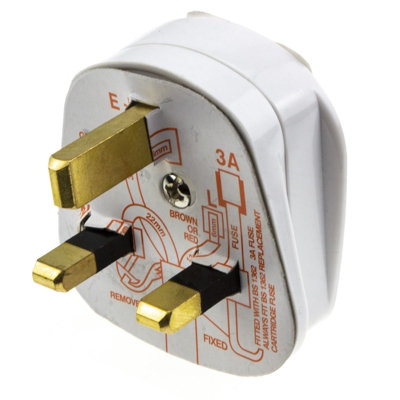 kenable Rewireable Quick Fit 3 Pin UK Mains Plug Fitted with 3A Amp ...