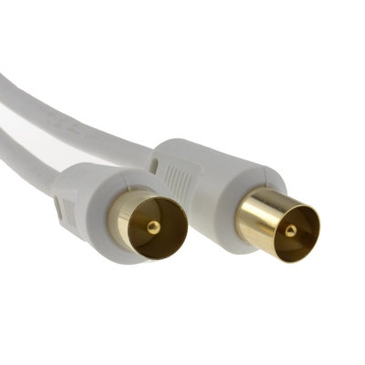 kenable RF TV Freeview Plug to Plug White Aerial Lead Cable with ...
