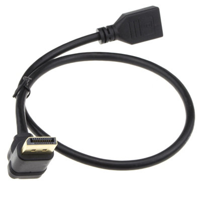 kenable Right Angle DisplayPort v1.2 Plug to Socket Monitor Extension ...