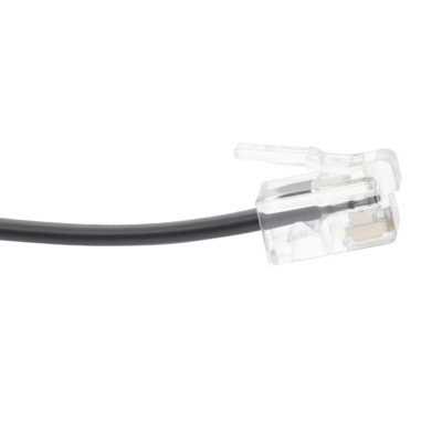 kenable RJ10 Plug to RJ10 Plug Comms Cable Flat Telecoms Lead Straight ...