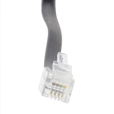 kenable RJ10 Plug to RJ10 Plug Comms Cable Flat Telecoms Lead Straight ...
