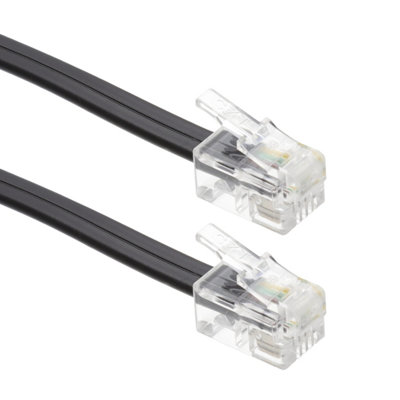 kenable RJ10 Plug to RJ10 Plug Comms Cable Flat Telecoms Lead Straight ...
