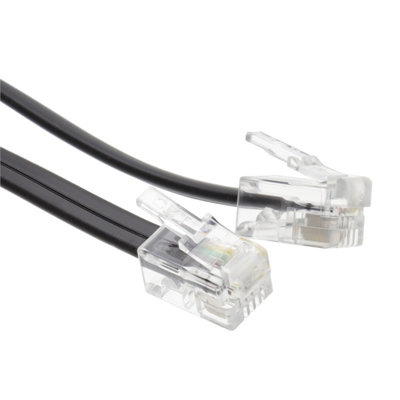 kenable RJ10 Plug to RJ10 Plug Comms Cable Flat Telecoms Lead Straight ...