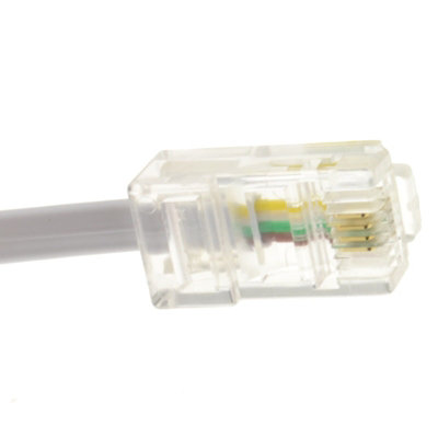 kenable RJ11 Male Plug to 4 wire RJ45 Male Plug Flat Cable Lead 5m White