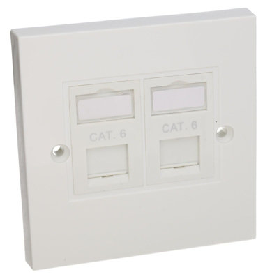 kenable RJ45 Face Plate Wall Socket Double 2 Port for RJ45 LJ6C ...