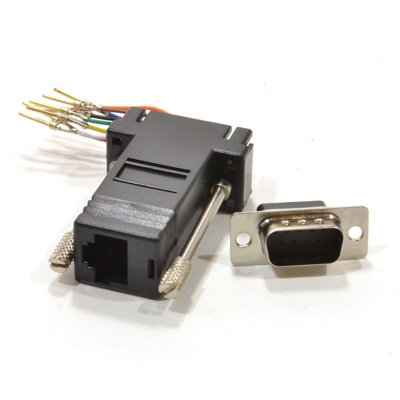 kenable RJ45 Female Socket to 9 pin Serial DB9 Male Plug Adapter